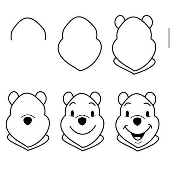 Desenhos de Cabeça do Ursinho Pooh