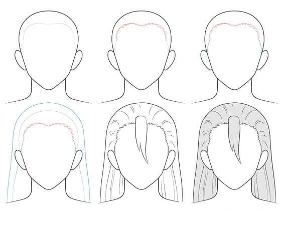 Desenhos de Cabelo ao Vento