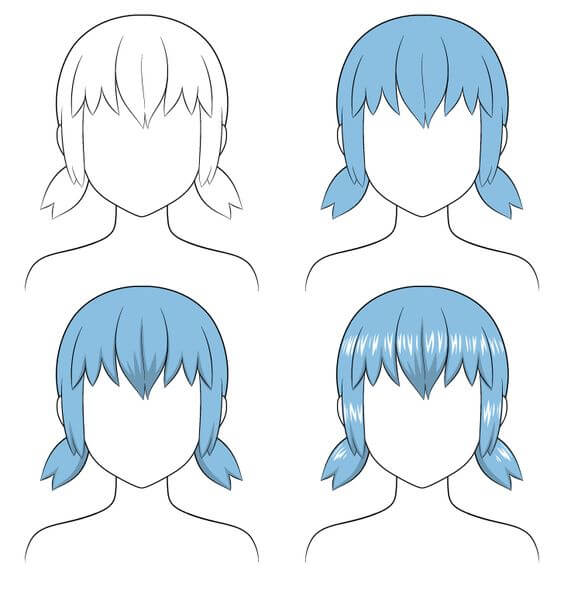 Desenhos de Cabelo azul