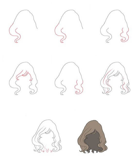 Desenhos de Cabelo cacheado