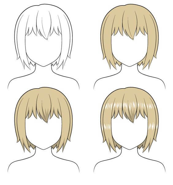 Desenhos de Cabelo curto feminino