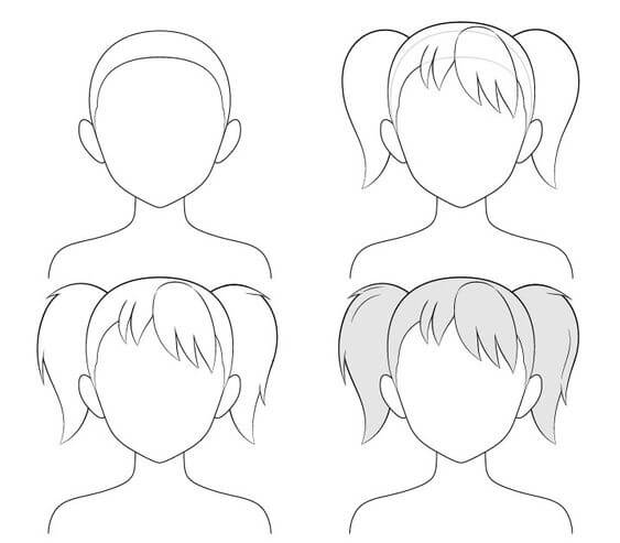 Desenhos de Cabelo engraçado menina