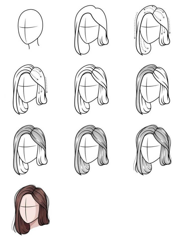 Desenhos de Cabelo simples