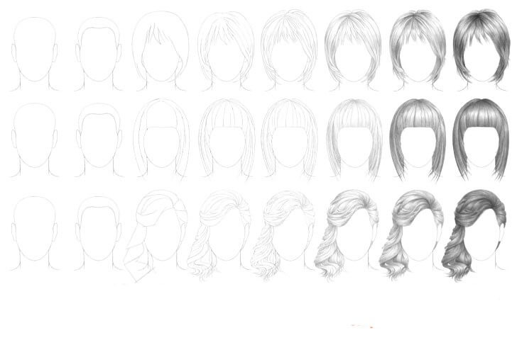 Desenhos de Cabelo volumoso