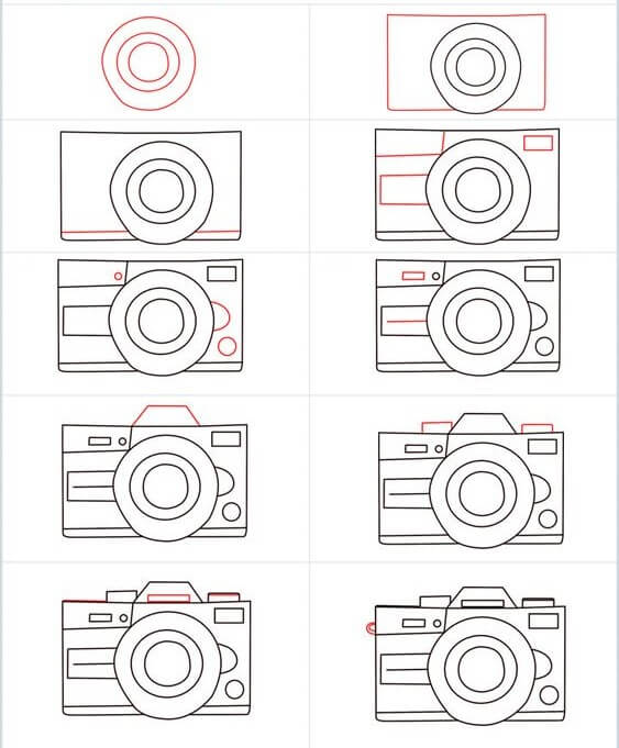 Desenhos de Câmera normal