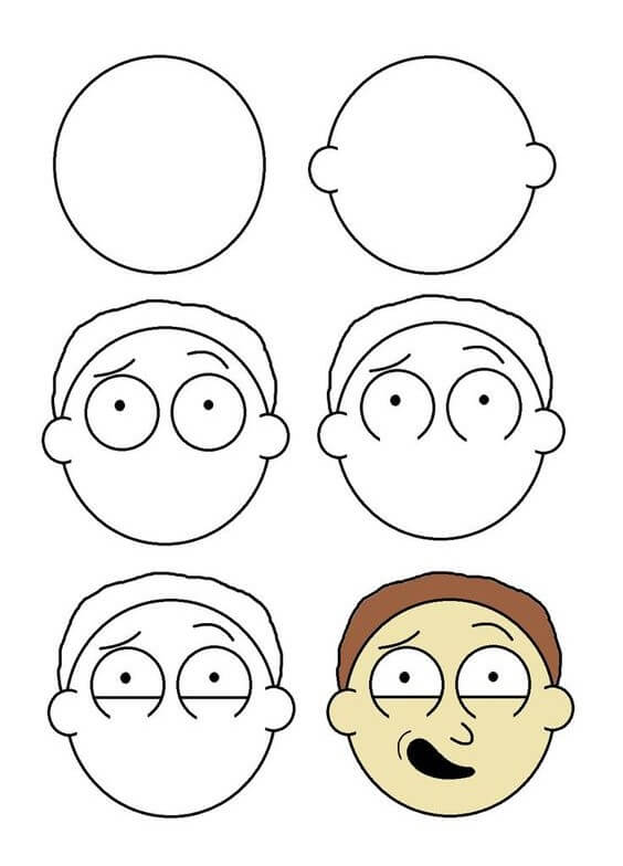Desenhos de Cara de Morty