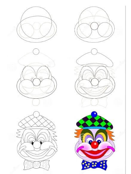 Desenhos de Cara de palhaço