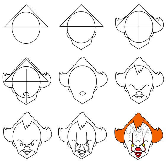 Desenhos de Cara de palhaço grátis