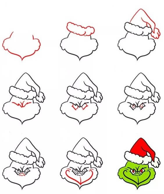 Desenhos de Cara do Grinch grátis
