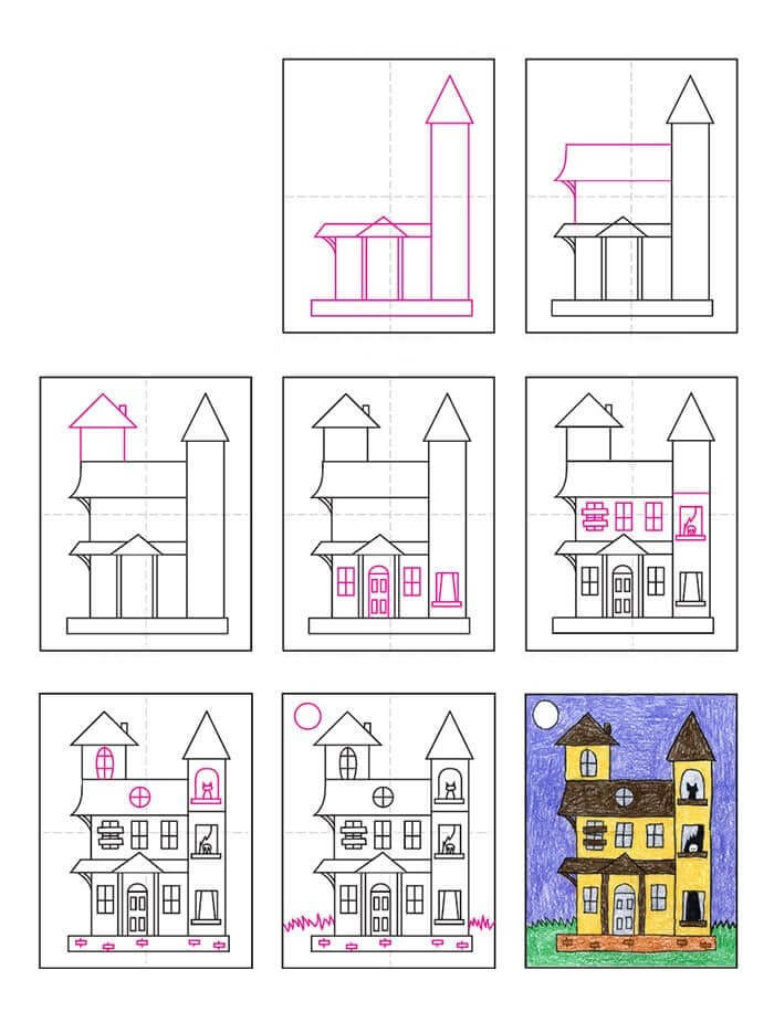 Desenhos de Casa Assombrada Alta