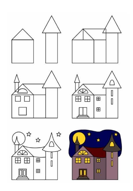 Desenhos de Casa Assombrada básica