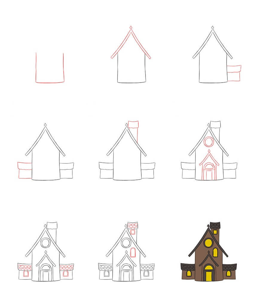 Desenhos de Casa Assombrada Fácil