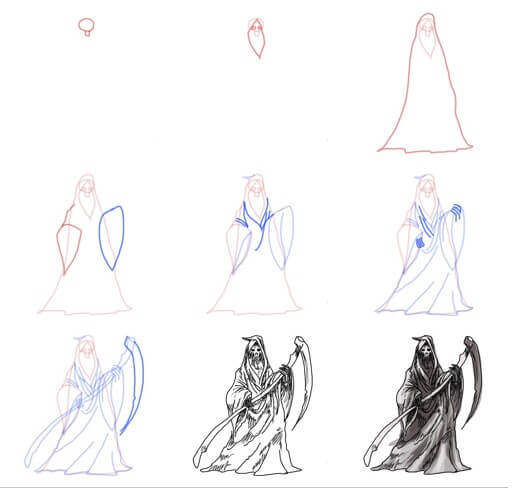 Desenhos de Ceifador à noite