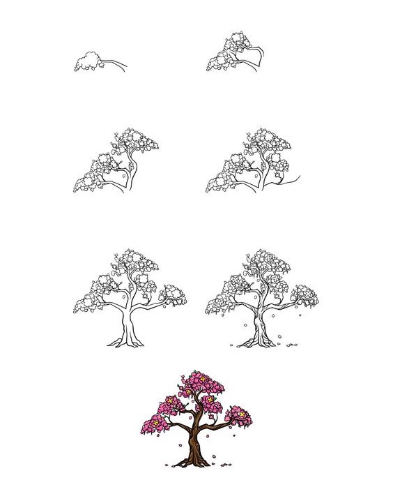 Desenhos de Cerejeira em flor