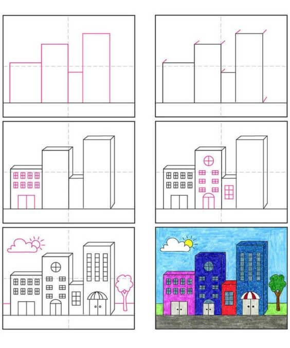 Desenhos de Cidade e sol