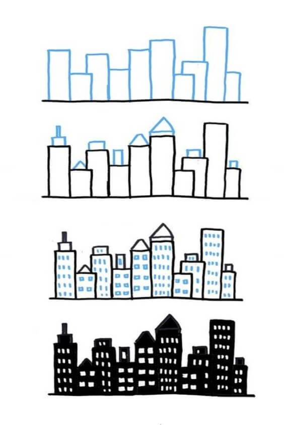 Desenhos de Cidade muito fácil