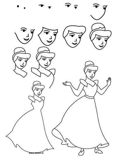 Desenhos de Cinderela imprimível