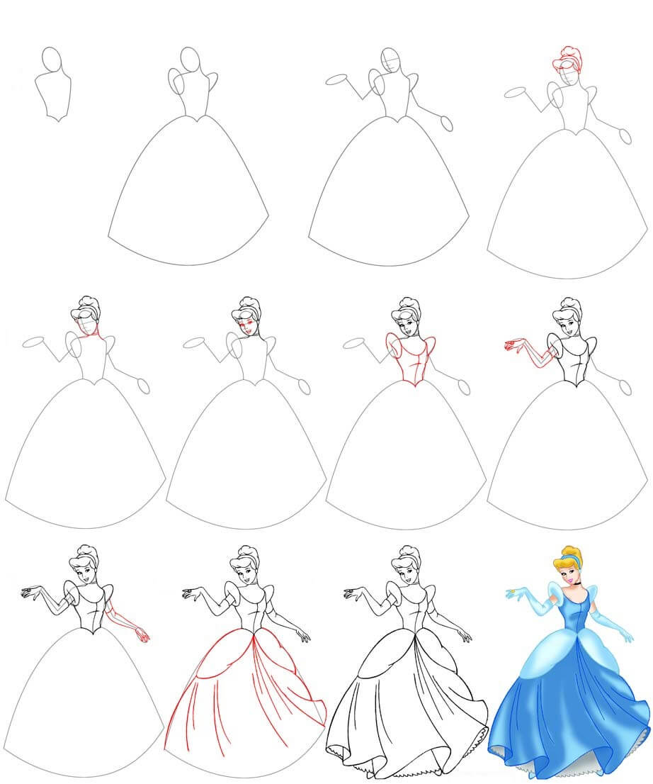 Desenhos de Cinderela simples