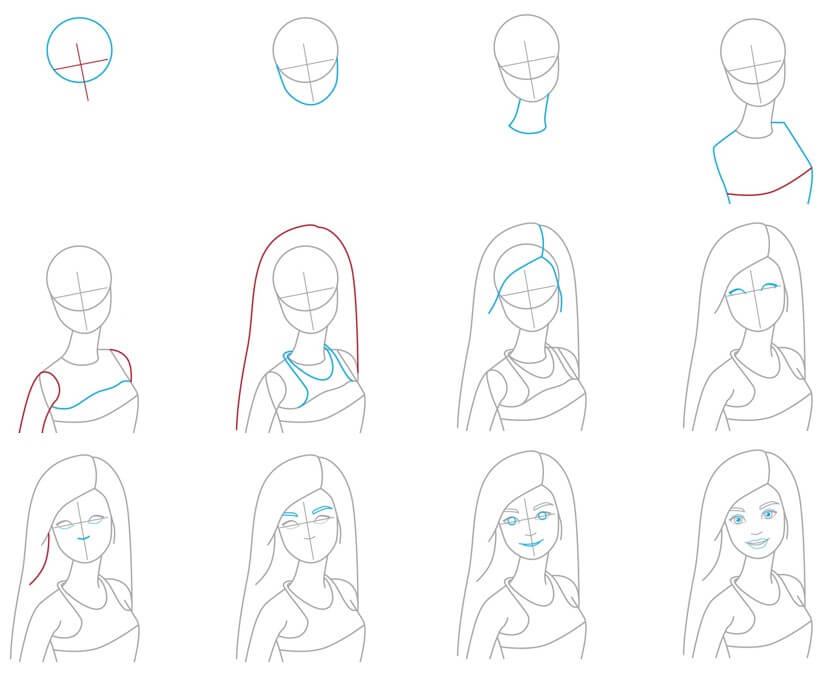 Desenhos de Contorno da Barbie