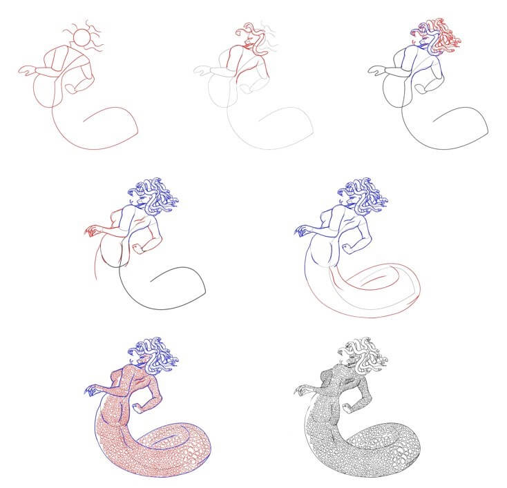 Desenhos de Contorno da Medusa