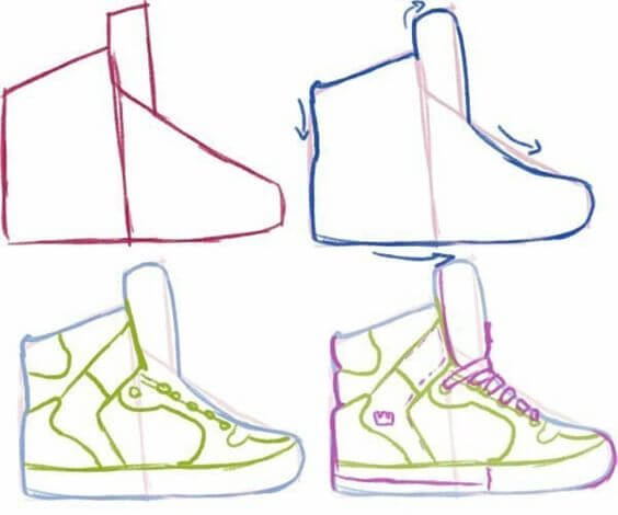 Desenhos de Contorno de sapatos