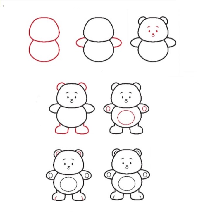 Desenhos de Contorno de Ursinho de pelúcia