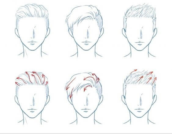 Desenhos de Cortes de cabelo masculinos
