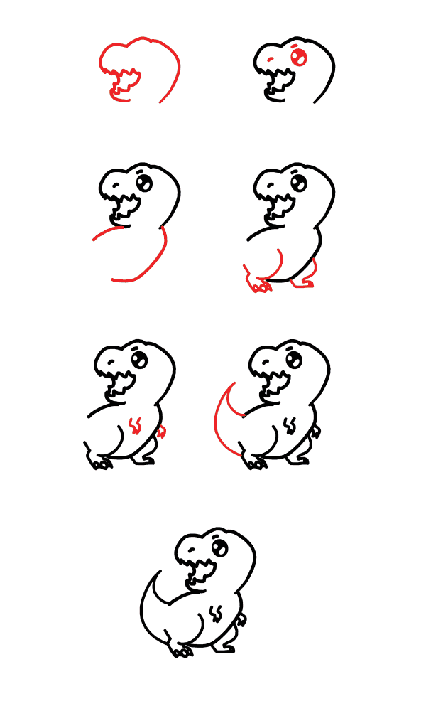 Desenhos de Cute tyrannosaurus