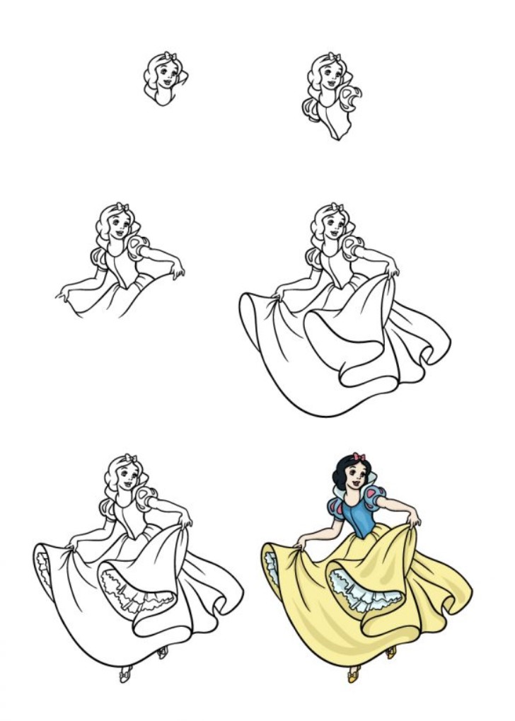 Desenhos de Dança da Branca de Neve