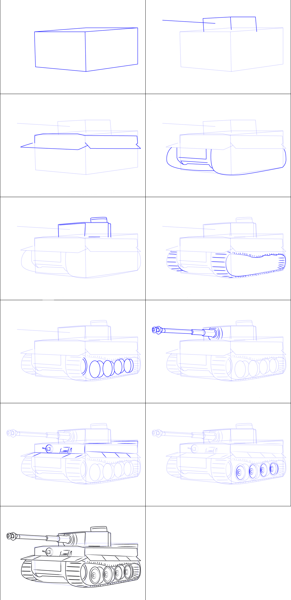 Desenhos de Desenhando um tanque simples (2)