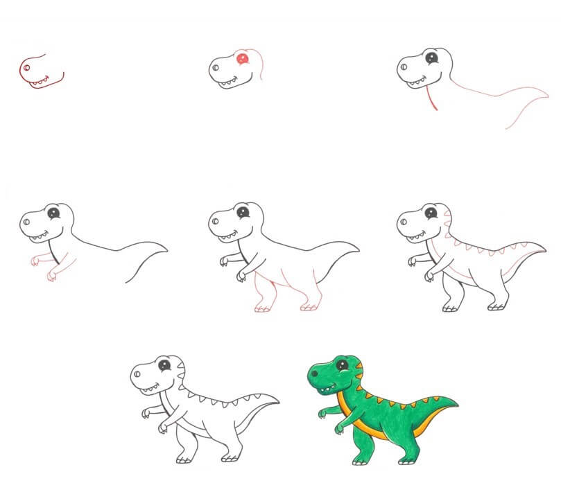 Desenhos de Desenhe um T-Rex