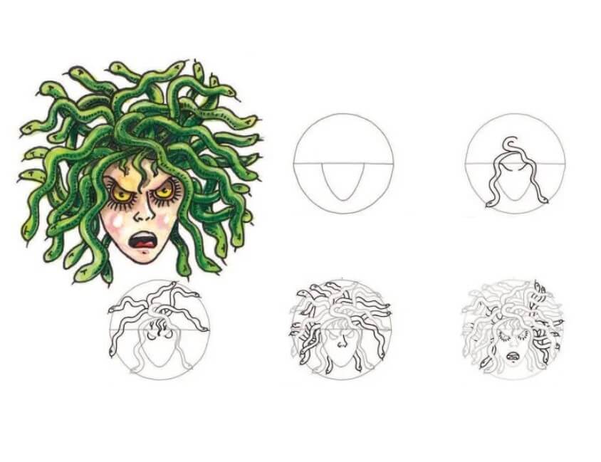 Desenhos de Detalhe da Medusa
