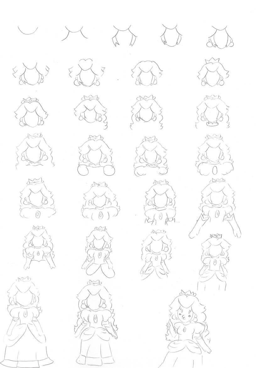 Desenhos de Detalhe da Princesa Peach
