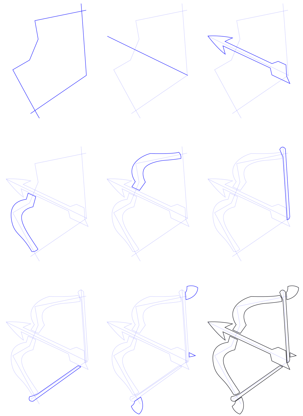 Desenhos de Detalhe de arco e flecha