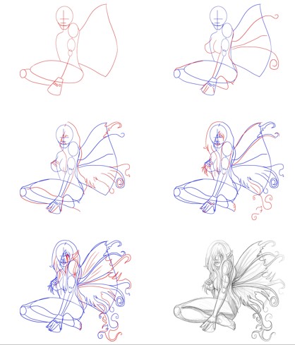 Desenhos de Detalhe de fada