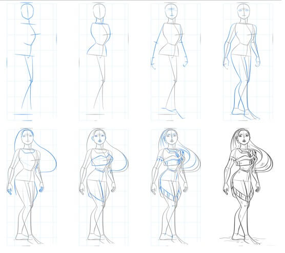 Desenhos de Detalhe de Pocahontas