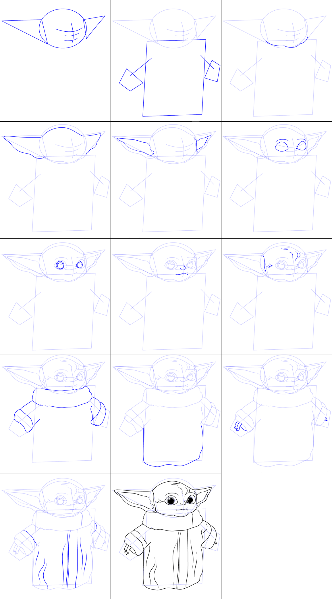 Desenhos de Detalhe do Baby yoda