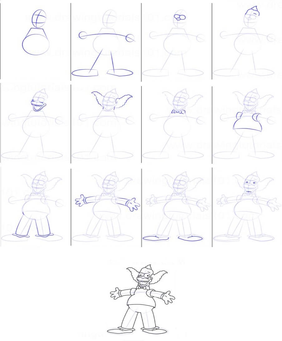 Desenhos de Detalhe do palhaço
