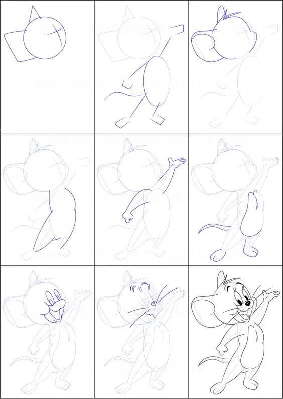 Desenhos de Detalhe do rato Jerry