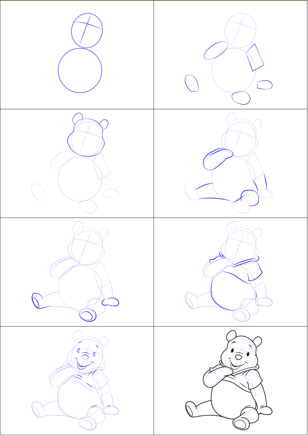 Desenhos de Detalhe do Ursinho Pooh