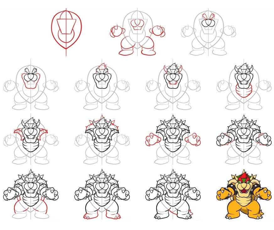 Desenhos de Detalhes do Bowser