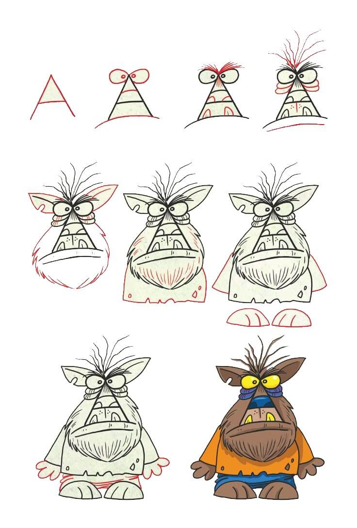 Desenhos de Detalhes do monstro