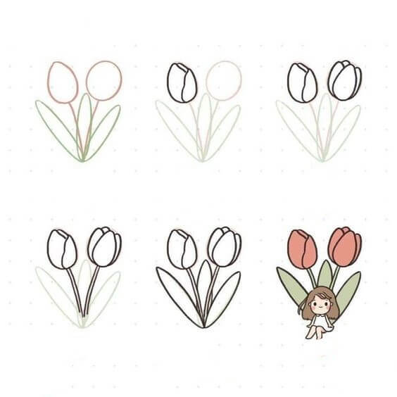 Desenhos de Duas flores