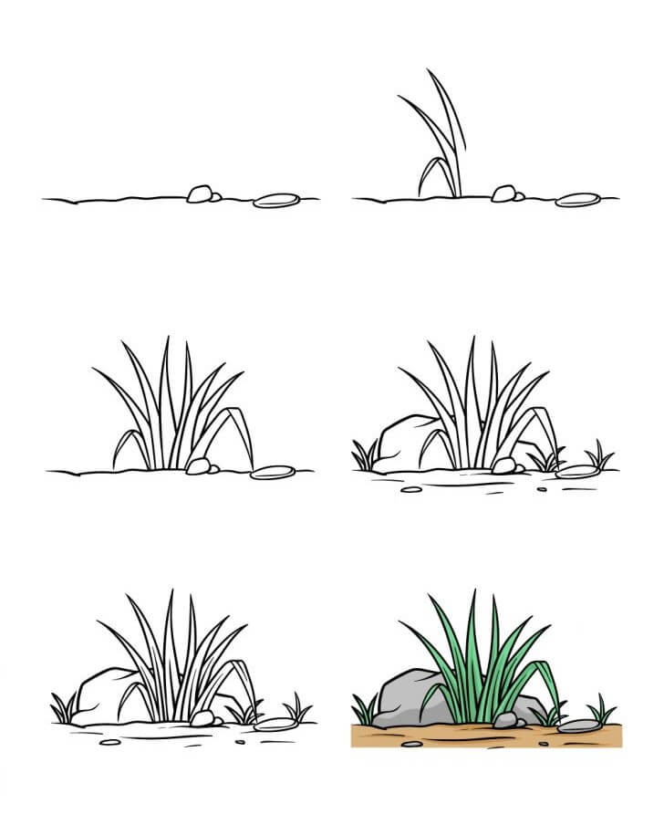 Desenhos de Ervas daninhas e pedras