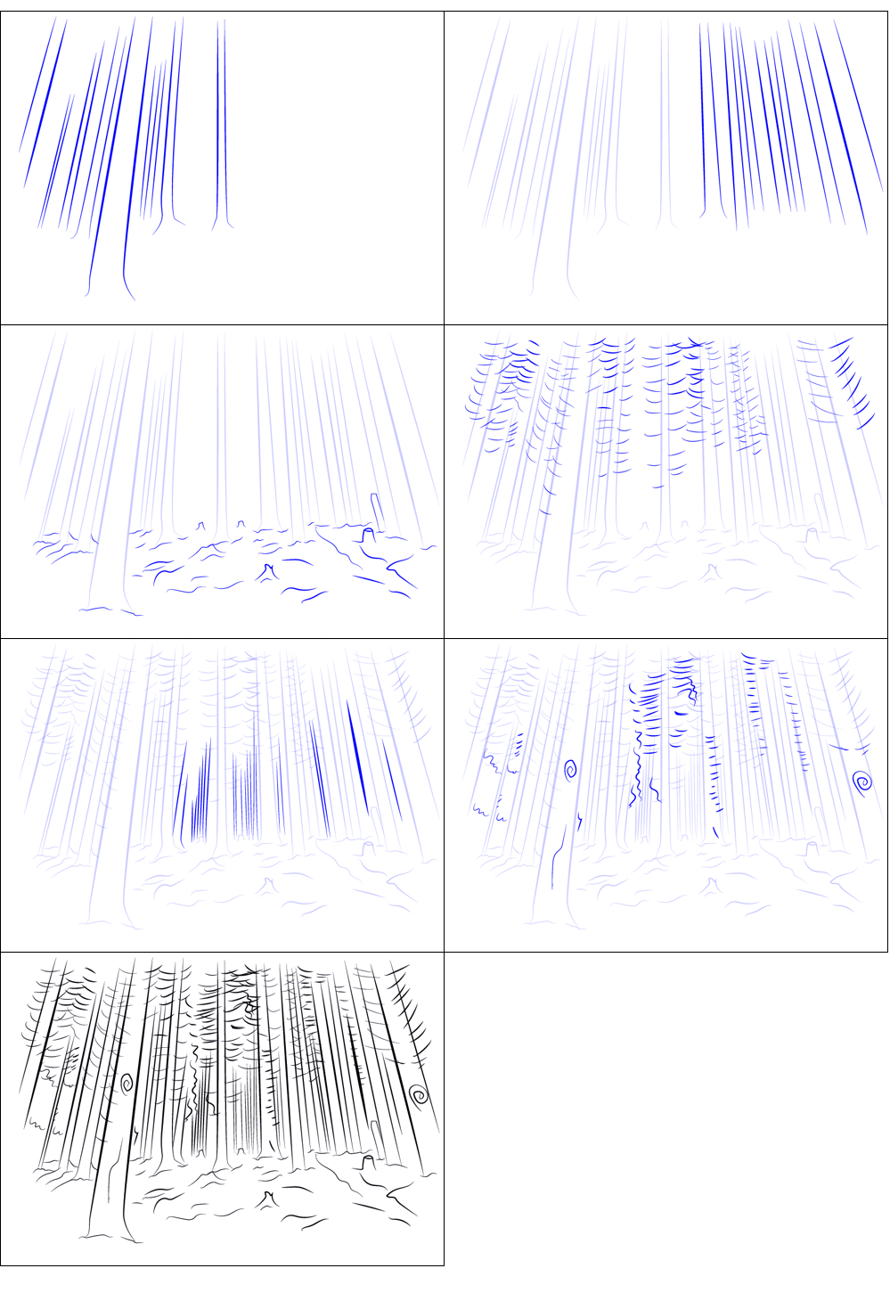Desenhos de Esboço da floresta