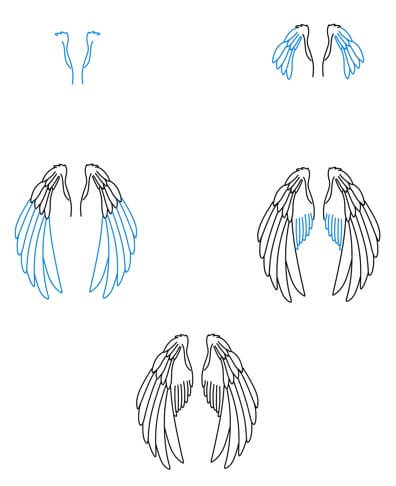 Desenhos de Esboço de asas de anjo
