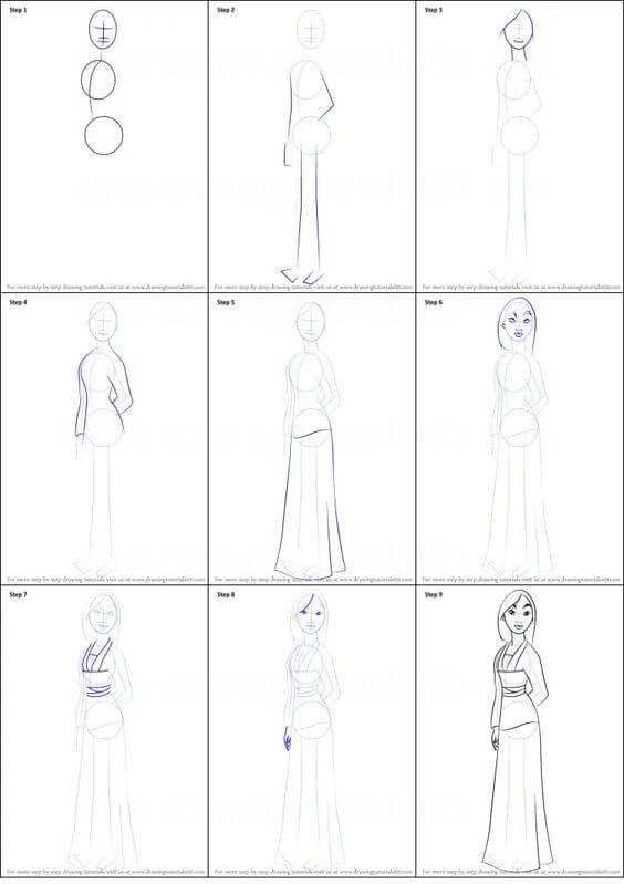 Desenhos de Mulan outline