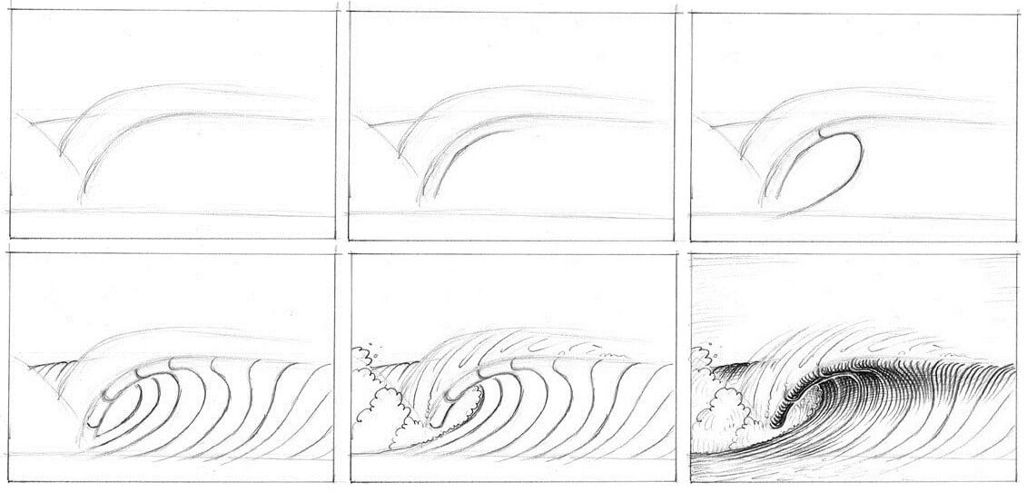 Desenhos de Esboço de onda