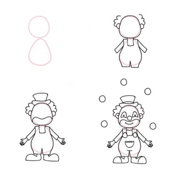 Desenhos de Esboço de palhaço