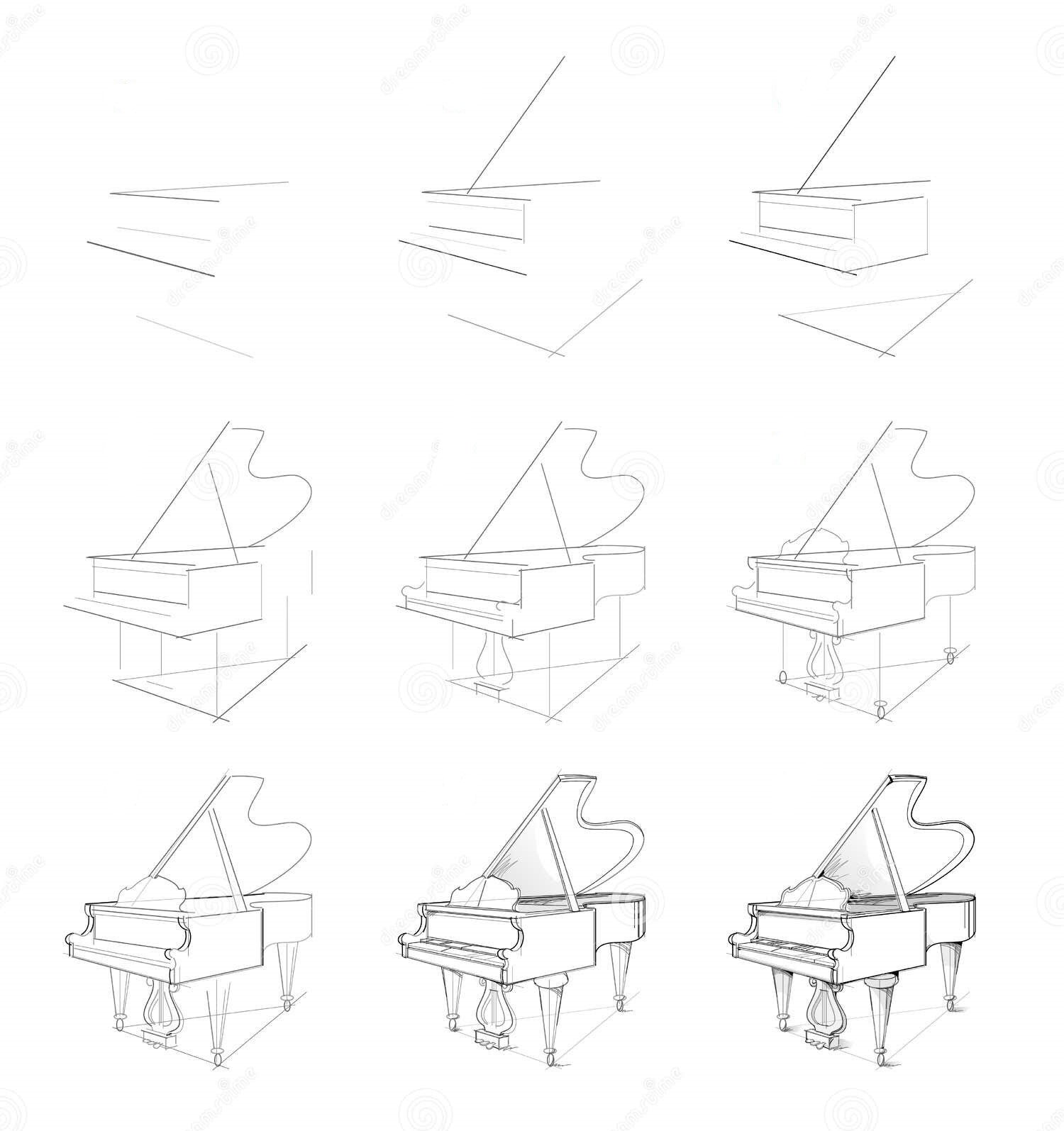 Desenhos de Esboço de piano